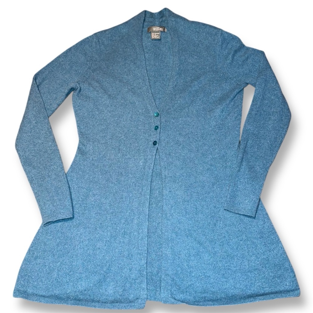 Y2K GRIFFEN Blue 3-Button Sweater